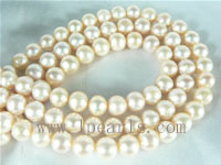 7-8mm natural pink freshwater potato pearl strand on wholesale