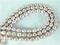 4-5mm natural purple freshwater rice pearl strands on wholesale