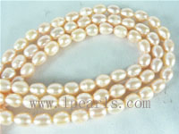 5-6mm natural pink freshwater rice pearl strands on wholesale