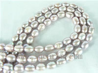 5-6mm natural purple freshwater rice pearl strands on wholesale