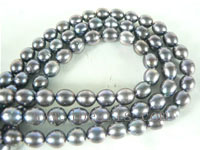 7-8mm black freshwater rice pearl strands on wholesale