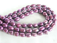6-7mm wine red rice freshwater pearl strands on wholesale