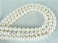 8-9mm natural white freshwater round pearl strands on wholesale