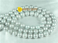 grey color 8-9mm round freshwater pearl strand