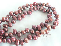 6-7mm wine red color top drilled freshwater pearl strands