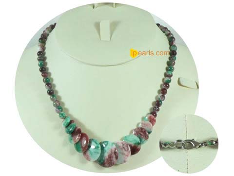 Multi-colors jasper beads necklace