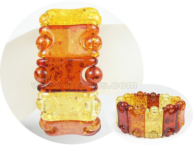 42mm multicolor stretchy amber bracelet on wholesale