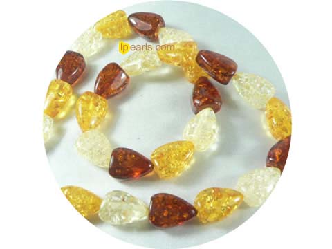 wholesale 5 pieces 11mm multi-color tear drop shape amber strand