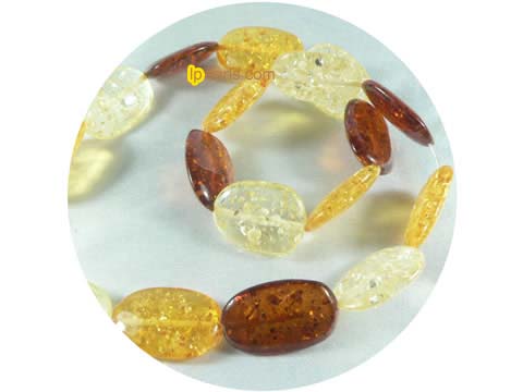 5 pieces 16mm multi-color oval shape amber strand on wholesale