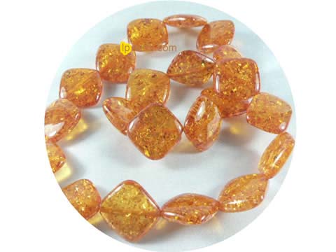 wholesale 5 pieces 19mm cognac color square shape amber strand