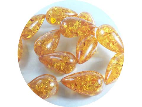 5 pieces 18mm caviar tear drop shape amber strand on wholesale