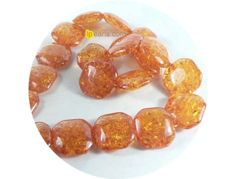 wholesale 5 pieces 10mm cognac hexahedron shape amber strand
