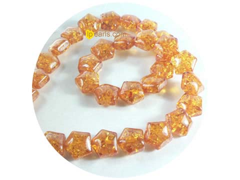 5 pieces 13mm caviar pentacle shape amber strand on wholesale