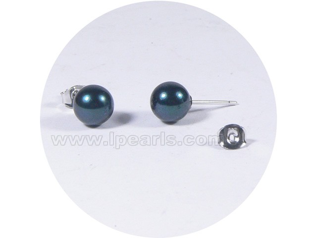 7.5-8mm black akoya pearl earrings wholesale