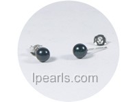 wholesale 6.5-7mm black akoya pearl earrings