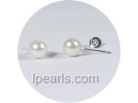 7-7.5mm white akoya pearl earrings wholesale