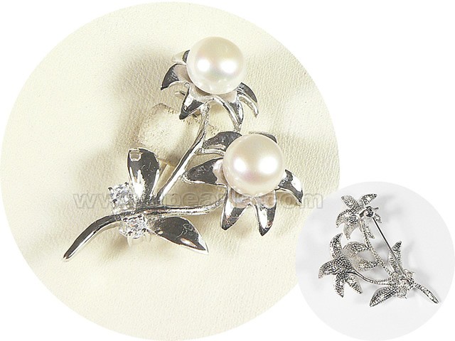 beautiful sunflower shape 3.5*5.5cm sterling silver brooch