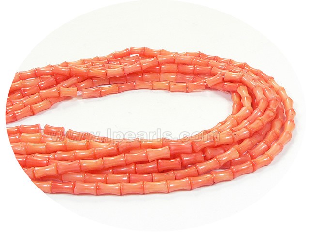 5*8mm goldfish yellow bone shape coral strand
