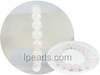 10mm natural pink round crystal stretchy bracelet