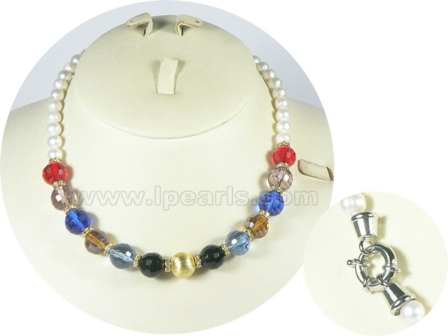 wholesale 12mm multi-colors round faceted crystal necklace