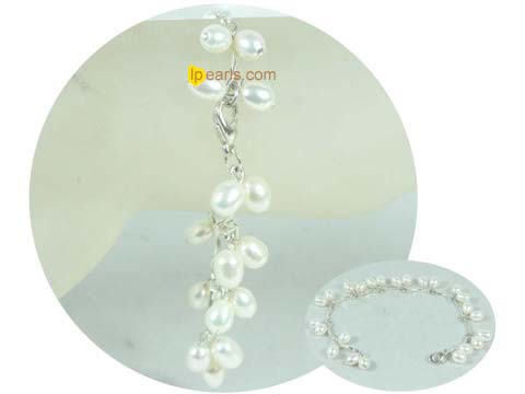 white rice freshwater pearl dangling bracelet mountings