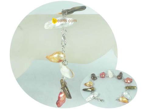 7*18mm multicolor blister freshwater pearl bracelet