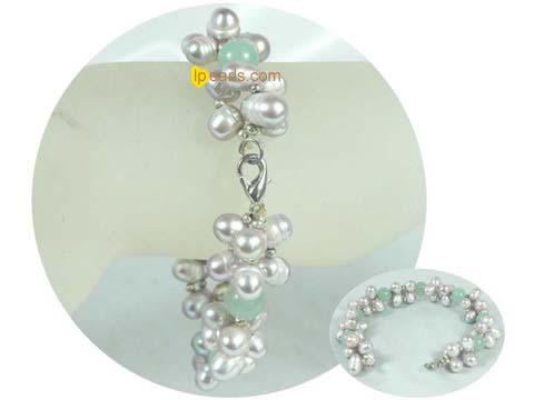 wholesale malaysia jade with freshwater pearl bracelet