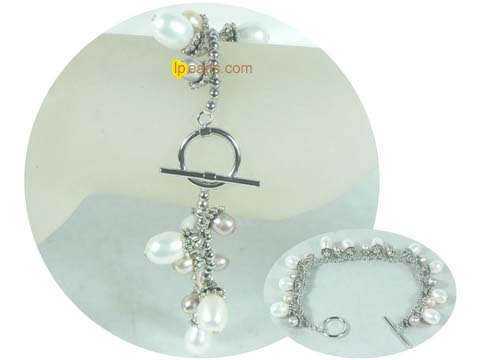 7.5" handcrafted freshwater jewelry pearl bracelet