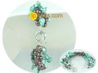 three-strand twisted freshwater jewelry pearl bracelet