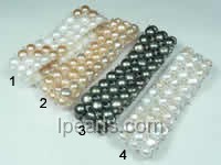 three rows stretch freshwater pearl bracelet on wholesale