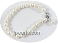 wholesale 7-8mm white round freshwater pearl bracelet