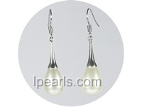 white pearl earrings with 18k gp jewelry mounting