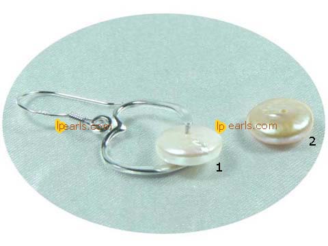 wholesale sterling silver earrings with 10mm coin freshwater pea