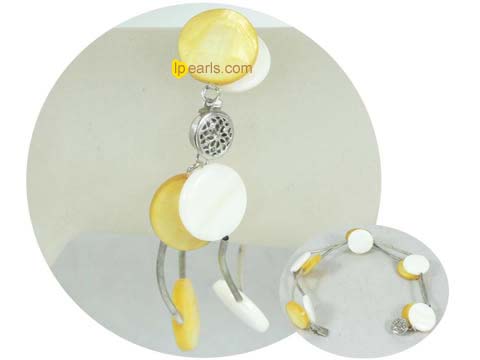 two-row colorful tin cup freshwater pearl bracelet