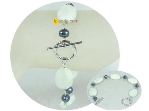 7.5�black freshwater jewelry pearl bracelet