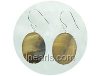 15*20mm brown oval natural shell dagling earrings