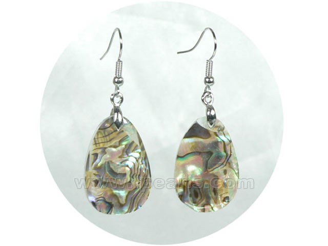 shiny 17*25mm raindrop paua shell dangling earrings