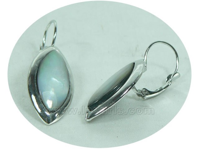 charming eye-shaped 10*20mm sea shell hoop earrings