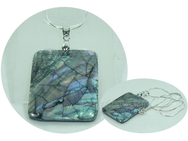 shiny rectangle 33*43mm paua shell pendant