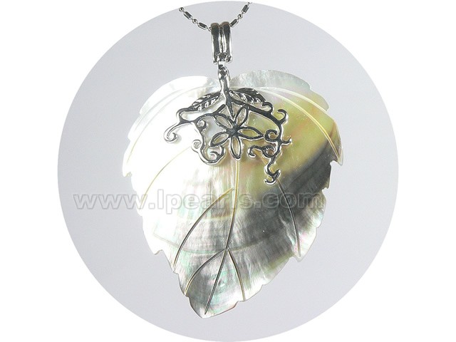 3*6cm charming leafe shape shell pendant