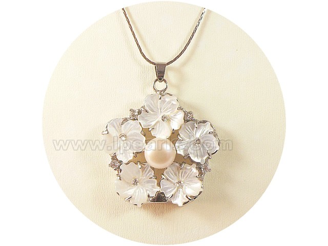 4cm beautiful 5 pcs flower shell pendant