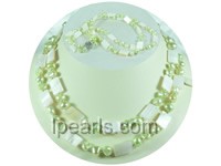 double rows 8-9mm cyan nugget freshwater pearl necklace