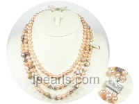potato shape 7-8mm freshwater pearl necklace