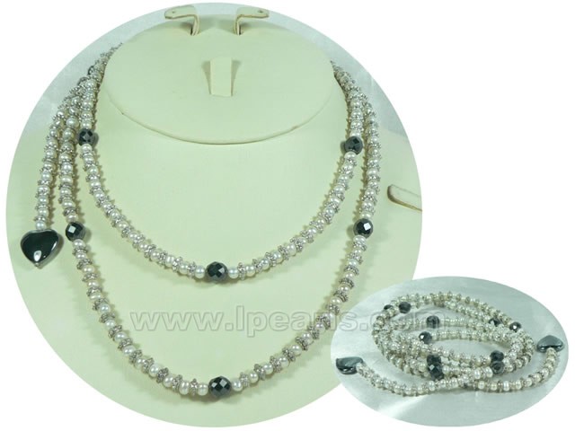 elegant 5mm white potato freshwater pearl rope necklace