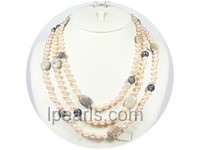 7-8mm pink freshwater pearl necklace