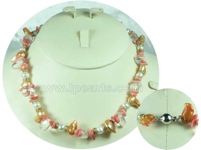 10*14mm orange blister freshwater pearl neacklace