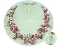 double rows peachblow blister pearl and white pearl twisted neck
