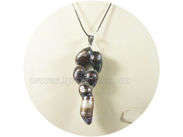 2*5.5cm black fantastic freshwater Keshi pearl pendant
