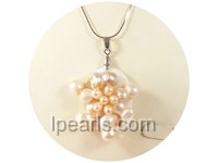 4.5*6cm white and pink Keshi pearl pendant