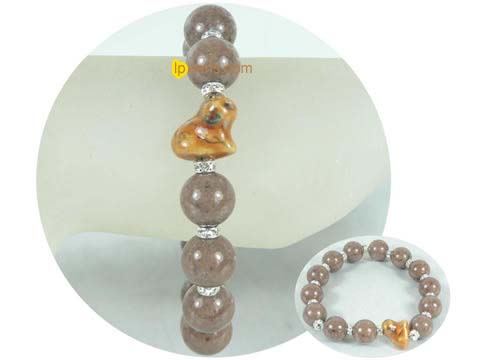 elegant 12mm gemstone bracelet with 5mm zircon